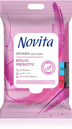 NOVITA Intimate Biolin Prebiotic vlhčené ubrousky na intimní hygienu