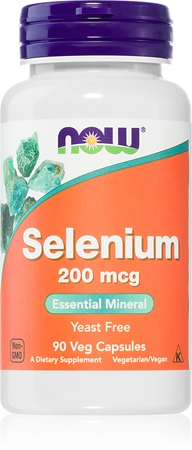 NOW Foods Selenium kapsułki dla prawidłowego funkcjonowania organizmu i dobrego stanu włosów i paznokci