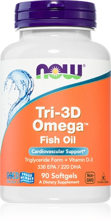 NOW Foods Tri-3D Omega kapsułki dla prawidłowego funkcjonowania układu krążenia