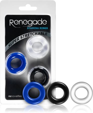 NS Novelties Renegade Stamina Rings set de cercuri pentru penis