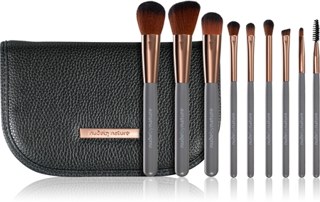 Nude by Nature Professional Brush Set set čopičev z etuijem