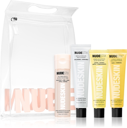 Nudestix Nudeskin 4-Step: Citrus Renew Set sada pre čistú a upokojenú pleť