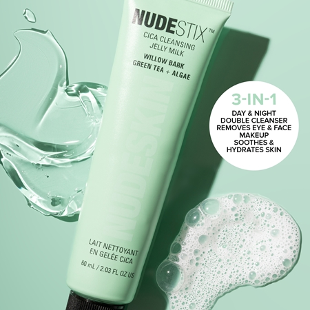 Nudestix Nudeskin Cica Cleansing Jelly Milk čisticí a odličovací gel pro zklidnění pleti