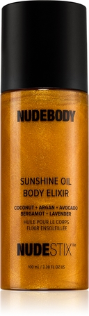 Nudestix Nudebody Sunshine Oil Body Elixir kosteuttava vartaloöljy antaa kevyesti päivettyneen vaikutelman