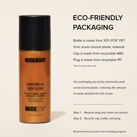 Nudestix Nudebody Sunshine Oil Body Elixir kosteuttava vartaloöljy antaa kevyesti päivettyneen vaikutelman