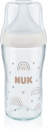 NUK Perfect Match nappflaska i glas med temperaturkontroll