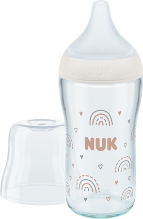 NUK Perfect Match nappflaska i glas med temperaturkontroll