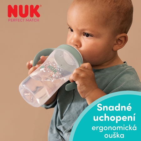 NUK Perfect Match Hippo lahvička na učení s kontrolou teploty