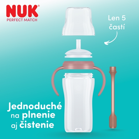 NUK Perfect Match Bear fľaša s rúrkou