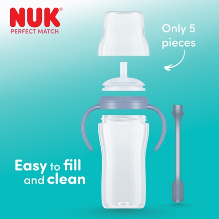 NUK Perfect Match Penguin μπουκάλι με καλαμάκι