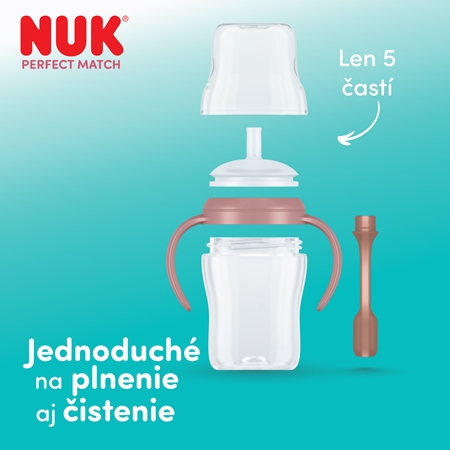 NUK Perfect Match Bear fľaša s rúrkou