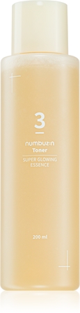 Numbuzin No. 3 Super Glowing Essence Toner posvetlitveni tonik za obnovo čvrstosti obraza