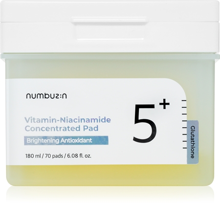 Numbuzin No. 5 Glutathione Vitamin Concentrated Toner Pad tonizační polštářky pro rozjasnění a hydrataci