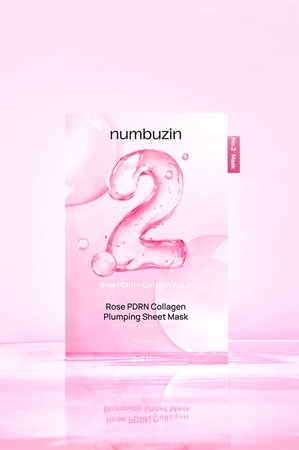 Numbuzin No. 2 Rose PDRN Collagen Plumping Sheet Mask Moisturising face sheet mask with a brightening effect