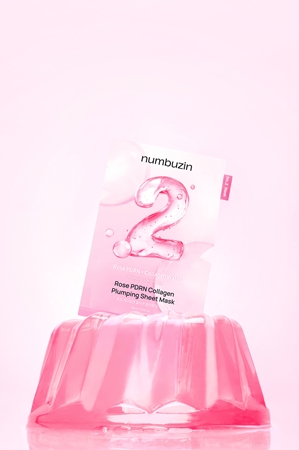 Numbuzin No. 2 Rose PDRN Collagen Plumping Sheet Mask Moisturising face sheet mask with a brightening effect