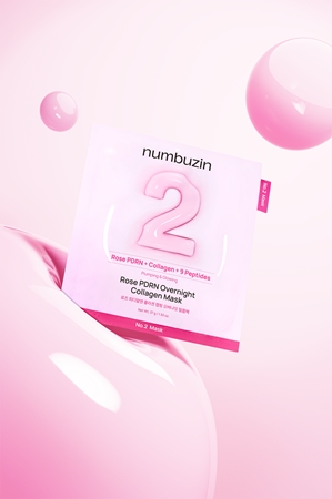 Numbuzin No. 2 Rose PDRN Collagen Plumping Sheet Mask Moisturising face sheet mask with a brightening effect