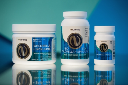 Nupreme Chlorella + Spirulina BIO prírodný antioxidant na podporu detoxikácie organizmu