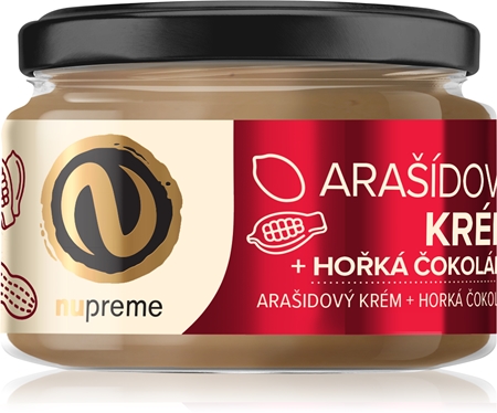 Nupreme Arašídový krém s hořkou čokoládou ořechová pomazánka s čokoládou