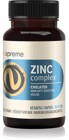 Nupreme Zinc Complex Chelated podpora imunity pro podporu imunitního systému, krásnou pleť, nehty a normální stav zubů