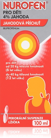 Nurofen pro děti Jahoda 40 mg/ml perorální suspenze ke snížení horečky a tlumení bolesti
