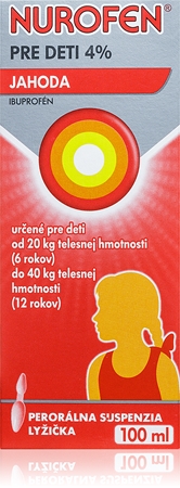Nurofen Nurofen pre deti 4% jahoda 40 mg/ml perorálna suspenzia na zníženie horúčky a tlmenie bolesti
