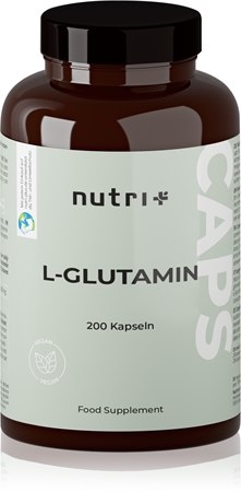 nutri+ L-Glutamin Kapseln zur Förderung des Aufbaus von Muskelmasse