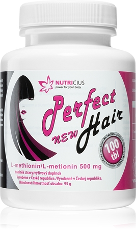 Nutricius Perfect HAIR new methionin 500mg tablety pro oslabené vlasy
