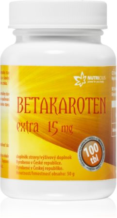 Nutricius Betakaroten EXTRA 15mg doplněk stravy pro krásné opálení a zdravou pokožku