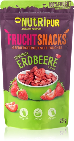 Nutripur Frucht Snacks Erdbeere gefriergetrocknete Früchte Erdbeere