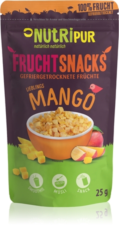 Nutripur Frucht Snacks Mango gefriergetrocknete Früchte Mango