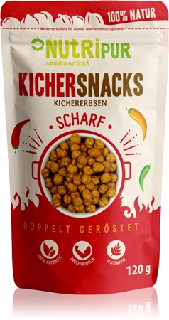 Nutripur Kichererbsen doppelt geröstet scharf Hülsenfrüchte