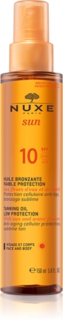 Nuxe Sun Tanning Sun Oil Bruiningsolie voor Gezicht en Lichaam SPF 10