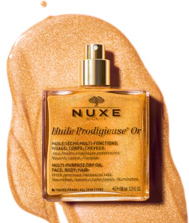 Nuxe Huile Prodigieuse Or multifunkční suchý olej se třpytkami na obličej, tělo a vlasy