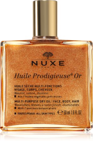 Nuxe Huile Prodigieuse Or wielofunkcyjny olejek suchy z brokatem do twarzy, ciała i włosów