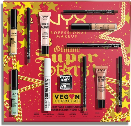 NYX Professional Makeup Gimme SuperStars! 12 Days Vegan Calendar Χριστουγεννιάτικο ημερολόγιο vegan