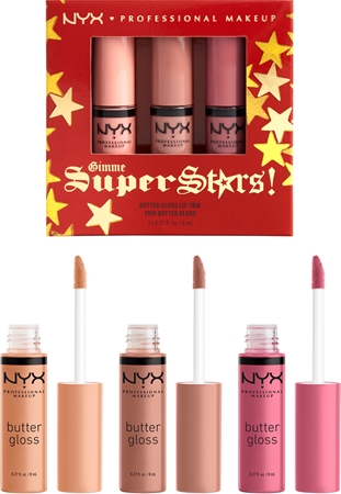 NYX Professional Makeup Gimme SuperStars! Butter Lip Gloss Trio set cadou de buze