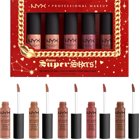 NYX Professional Makeup Gimme SuperStars! Soft Matte Lip Cream Vault poklon set za usne