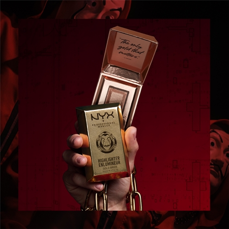 NYX Professional Makeup La Casa de Papel Gold Bar Highlighter iluminador compacto en polvo