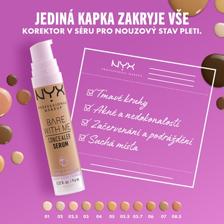 NYX Professional Makeup Bare With Me Concealer Serum hydratační korektor 2 v 1