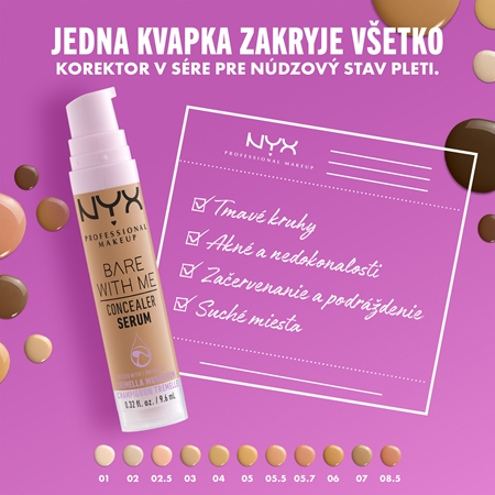 NYX Professional Makeup Bare With Me Concealer Serum hydratačný korektor 2 v 1