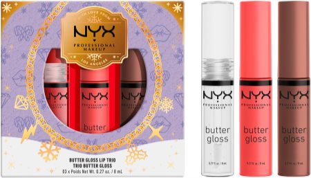 NYX Professional Makeup Limited Edition Xmass 2022 Mrs Claus Oh Deer Butter Gloss Trio huulikiiltosetti