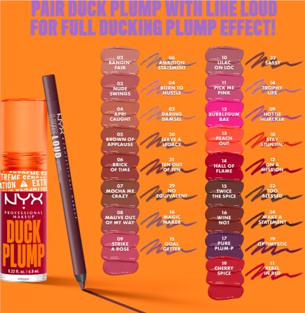 NYX Professional Makeup Duck Plump ajakfény nagyobbító hatás