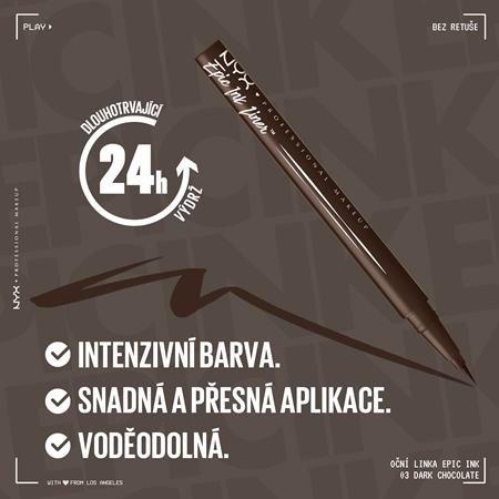 NYX Professional Makeup Epic Ink precizní voděodolná linka