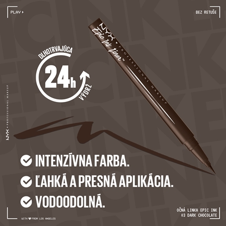 NYX Professional Makeup Epic Ink Precízna vodeodolná linka
