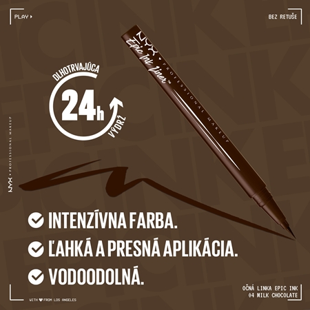 NYX Professional Makeup Epic Ink Precízna vodeodolná linka