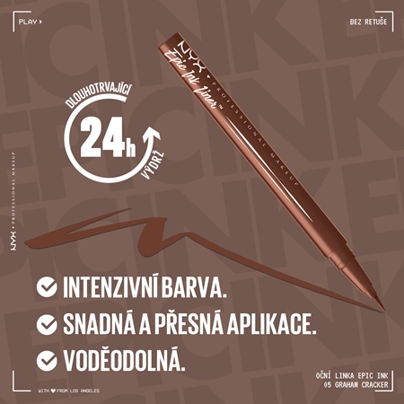 NYX Professional Makeup Epic Ink precizní voděodolná linka