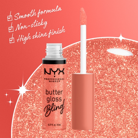NYX Professional Makeup Butter Gloss Bling Lip Gloss glittering