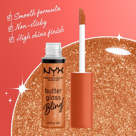 NYX Professional Makeup Butter Gloss Bling Lip Gloss glittering