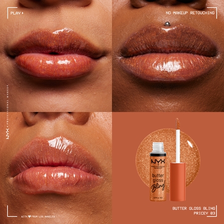 NYX Professional Makeup Butter Gloss Bling Lip Gloss glittering
