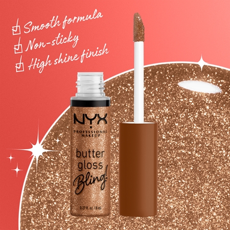 NYX Professional Makeup Butter Gloss Bling Lip Gloss glittering